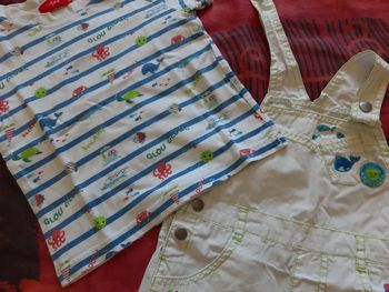 Ensemble marin salopette short + tee-shirt 12mois