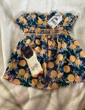 Robe Sergent Major NEUVE 6 mois + culotte assortie + chaussettes