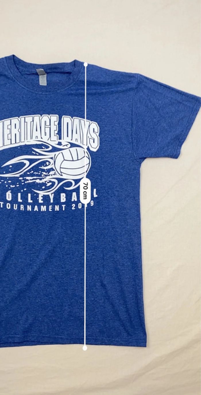 t-shirt imprimé sport USA volleyball, bleu, homme, taille M - photo numéro 5