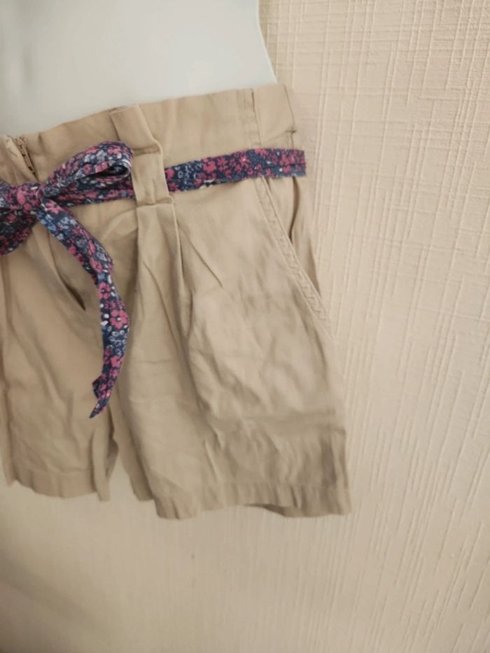 Short beige ceinture fleuri Orchestra 12 ans taille réglable - photo numéro 4