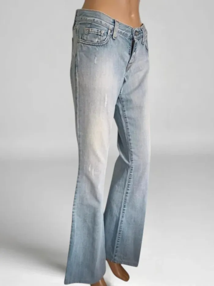 Jean vintage y2k SALSA ,coupe flare ,taille basse ,100 % coton - photo numéro 6