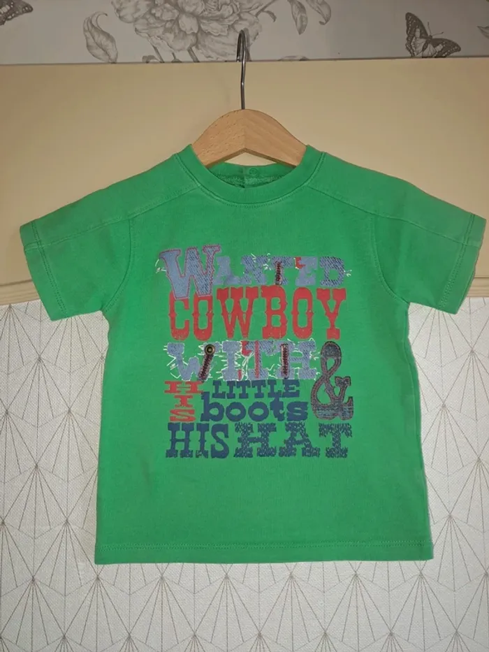 T-shirt garçon vert la compagnie des petits 24 mois comme neuf - photo numéro 2