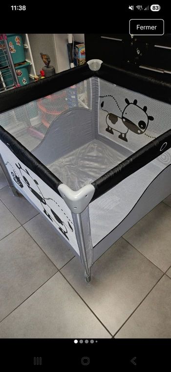 Parc 2 niveau pliable 90×90 en très très bon état