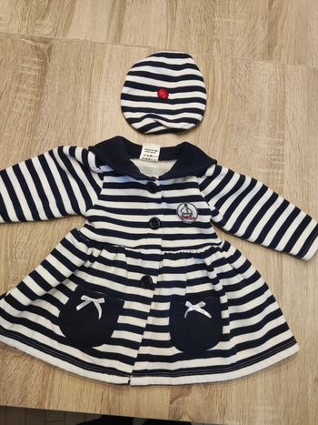 Robe marin avec bonnet 6 mois