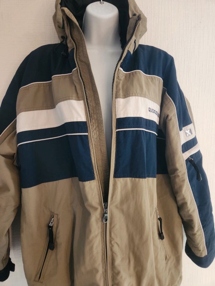Doudoune Quiksilver bleu marine beige et blanc 14 ans - photo numéro 9
