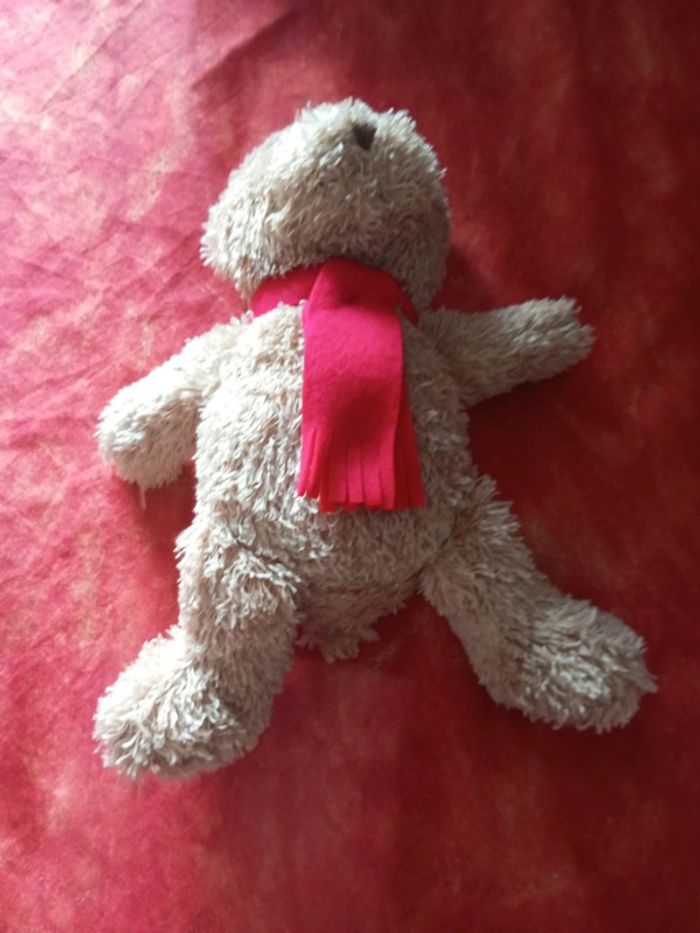 Nounours beige écharpe rouge - photo numéro 4