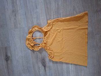 T-shirt/débardeur à bretelles jaune moutarde TAO 12 ans