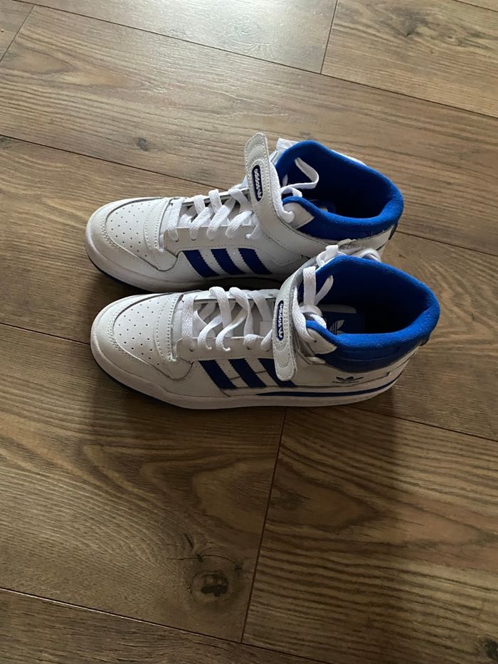 Baskets Adidas blanches et bleues T37 1/3 - photo numéro 6