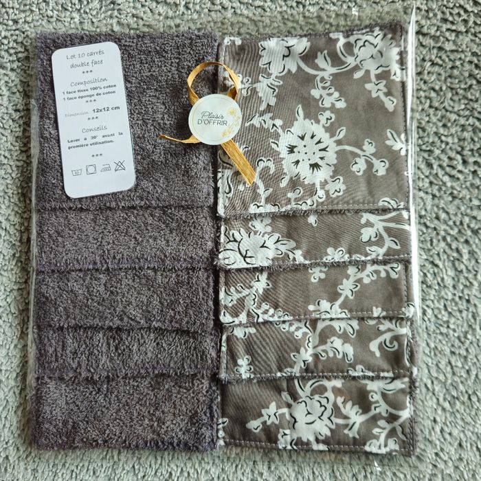 10 lingettes lavables 12x12 cm