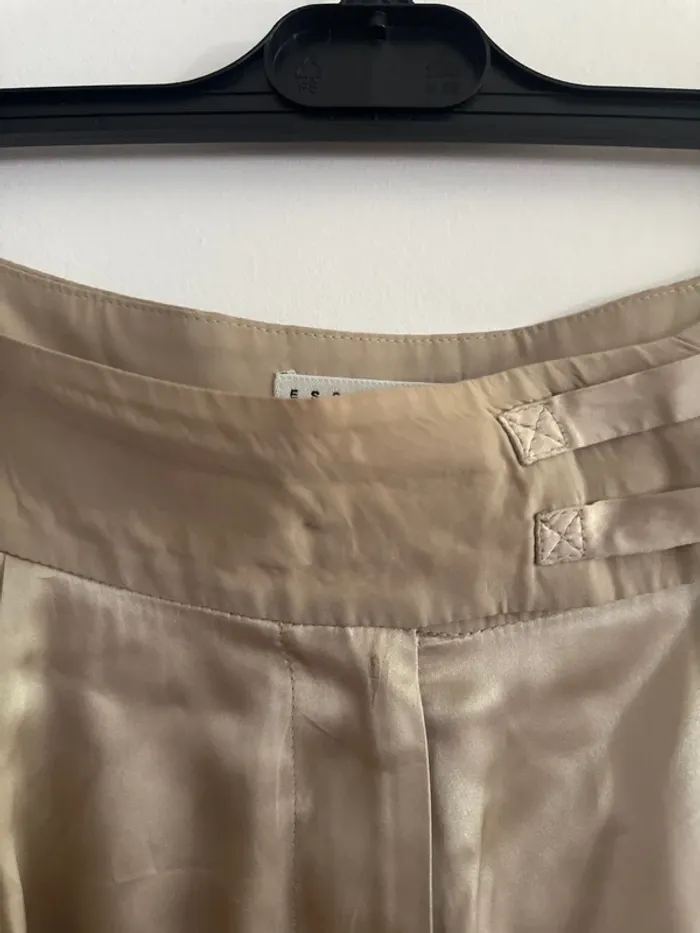 Jupe beige, 100 % soie, Essentiel, taille 38 - photo numéro 3