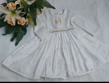 Robe body bi-matière effet 2 en 1. Body manches longues en jersey, de la marque Orchestra en 6 mois.