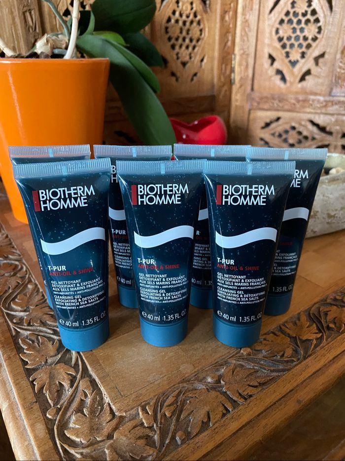 Lot 7 biotherm homme t pur gels nettoyants visage 40 ml