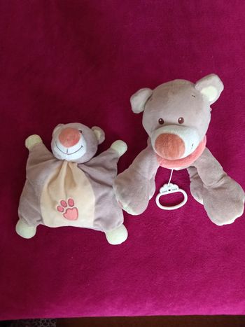 Lot de 2 doudous ours Nattou