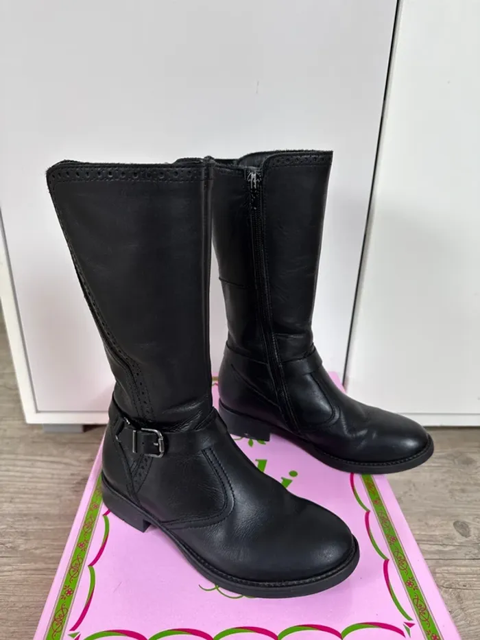 Bottes en cuir 31 noir TBE - photo numéro 3
