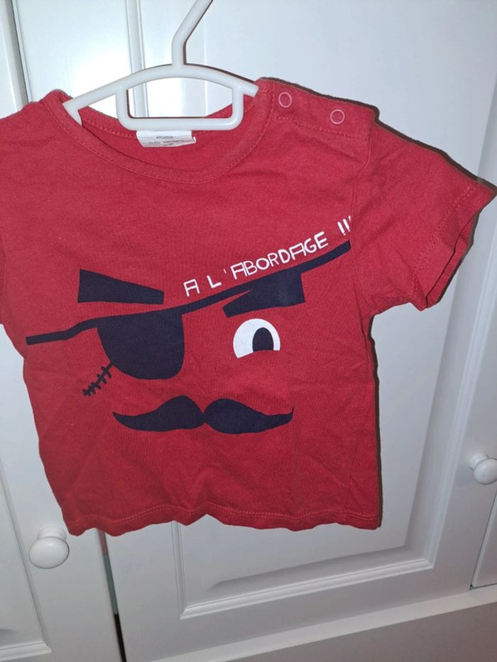 Kitchoun tee-shirt rouge à l abordage taille 9 mois - photo numéro 2