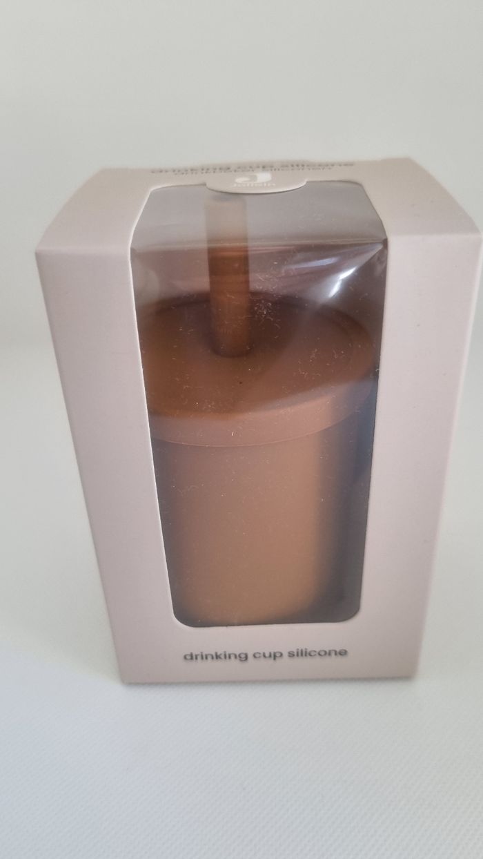 Gobelet paille silicone caramel 120ml dès 6 mois jollein neuf - photo numéro 1