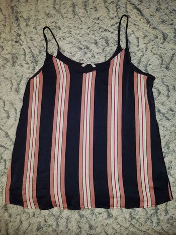 Top débardeur femme. Marine et rose. Taille L. Camaïeu