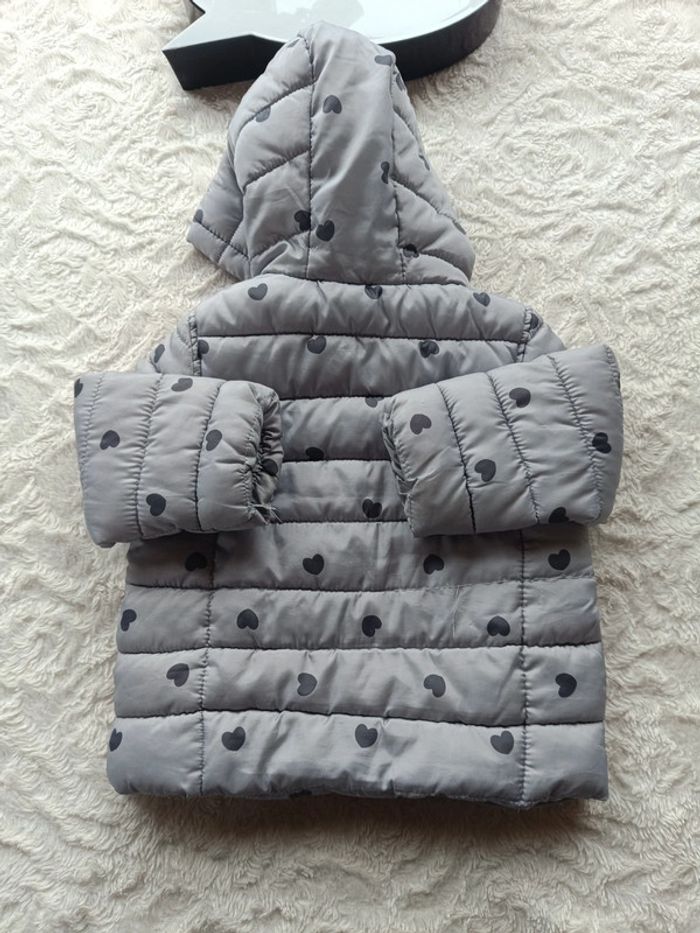 Blouson manteau doudoune avec capuche Fille 18 mois cœur Kiabi - photo numéro 9