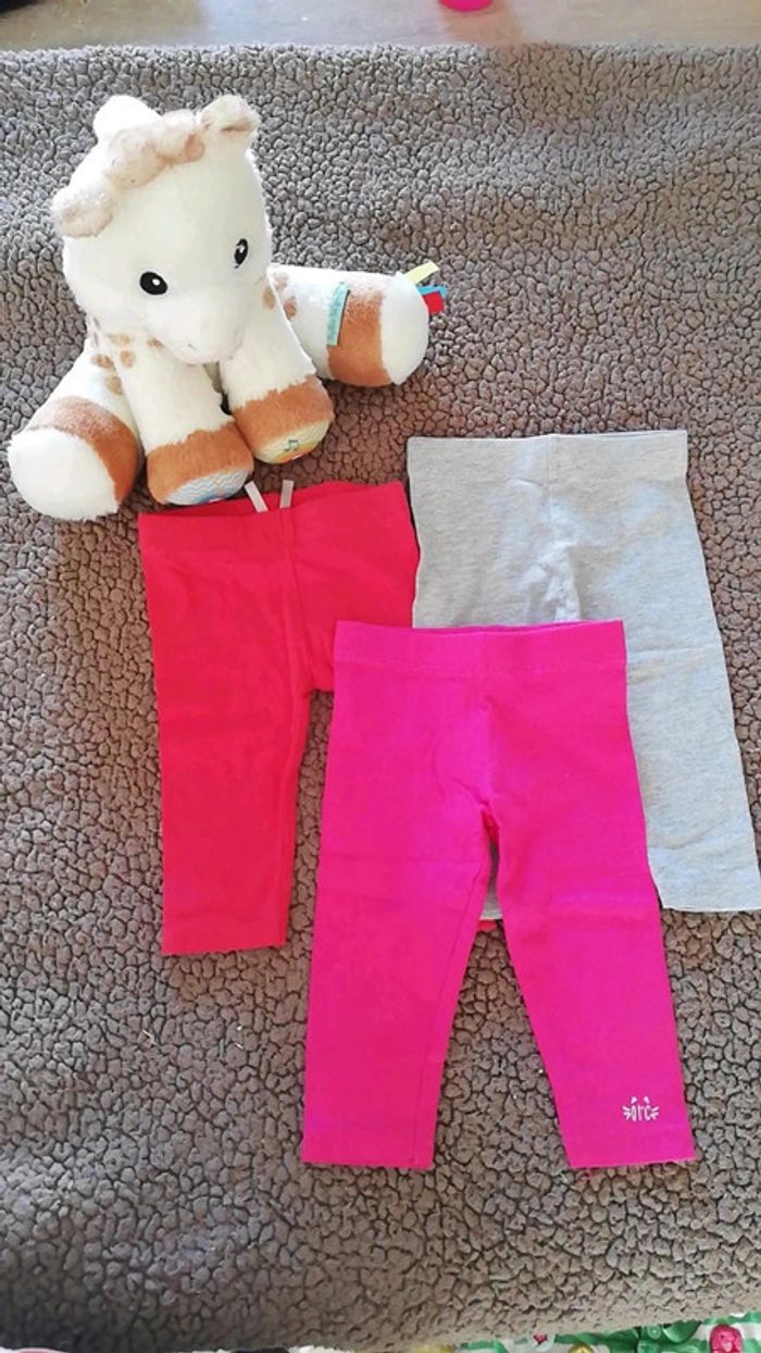 Lot de 3 leggings bébé fille 6 mois