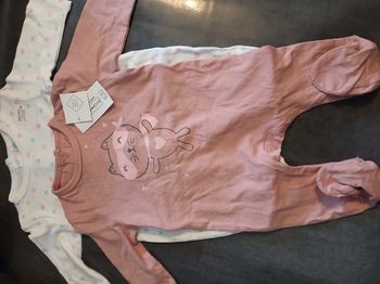 lot 2 pyjamas en coton fille tex baby 54 cm 1 mois