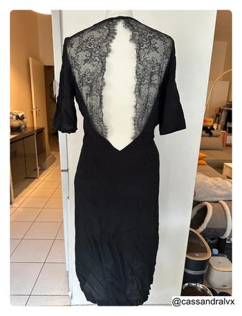 Robe noire dentelle dos - Monoprix