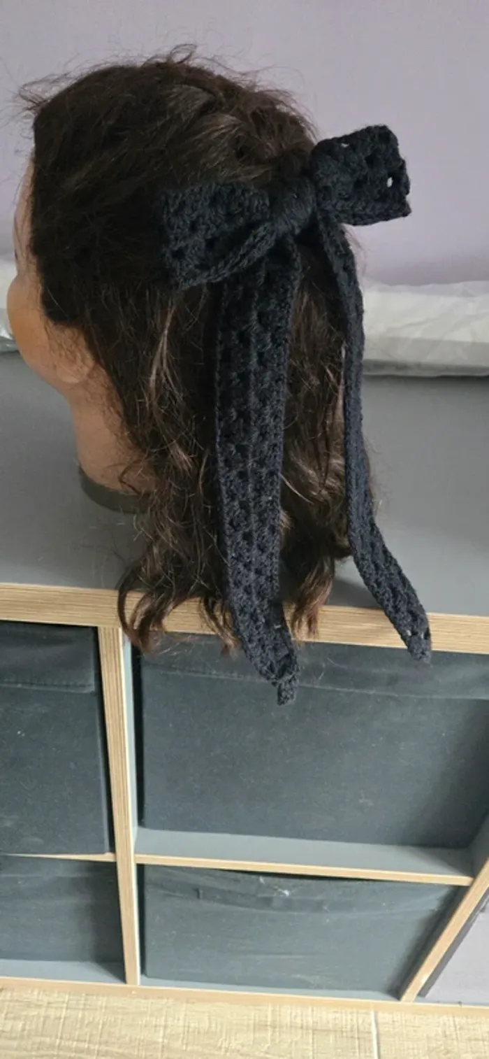 Élastique noeud papillon ruban noir neuf - photo numéro 5