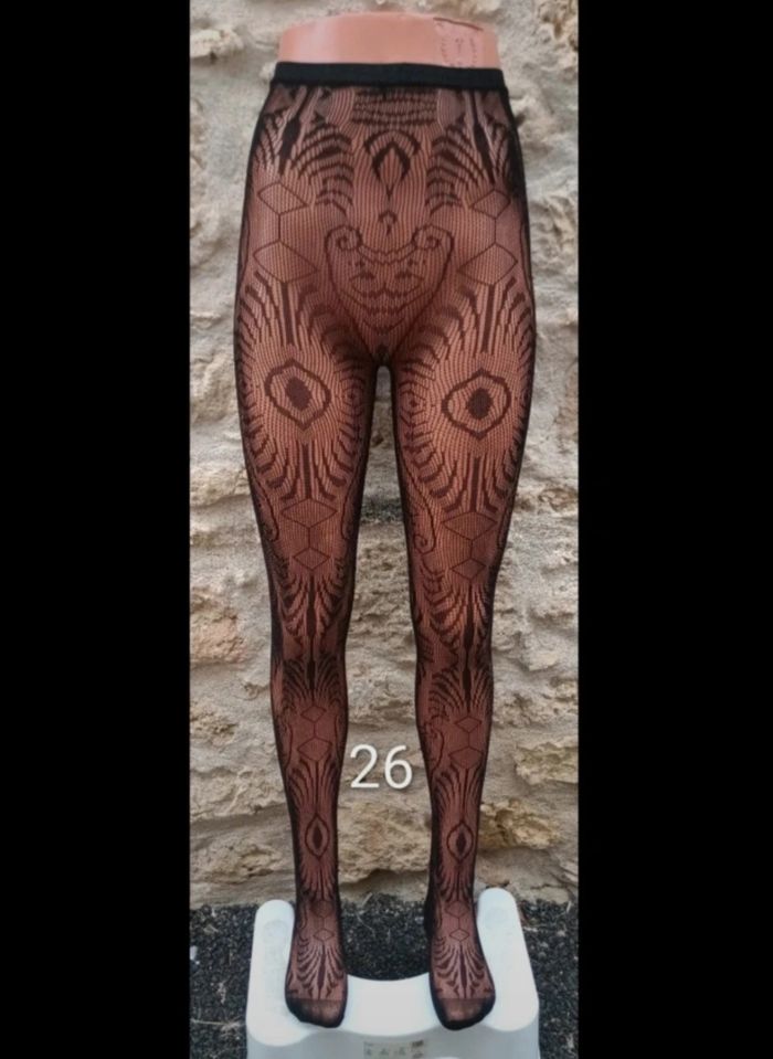 Collant résille motif fantaisie