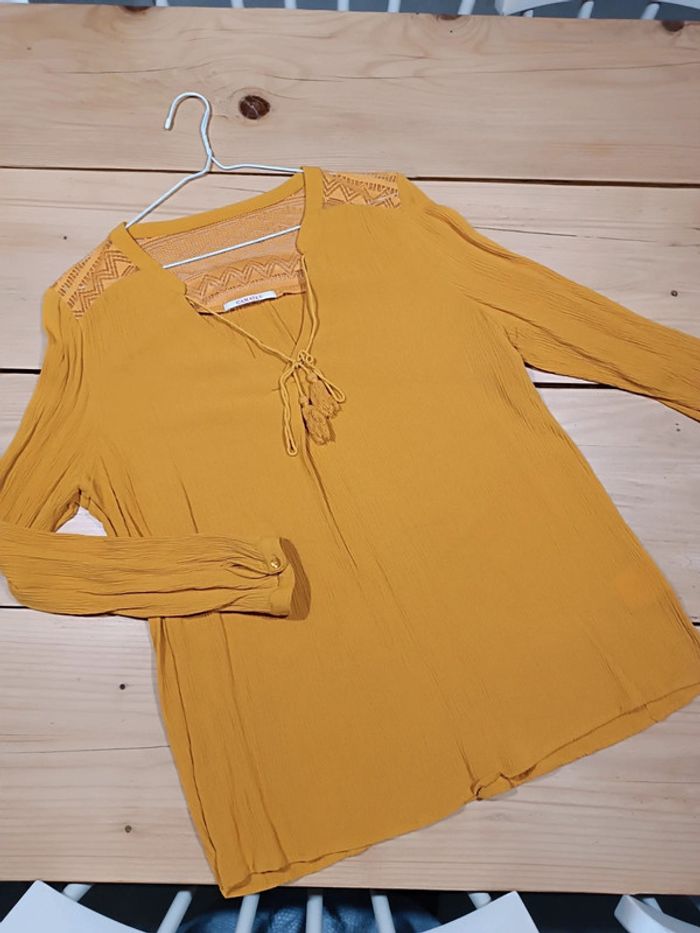 Chemise manches longues moutarde femme 42
