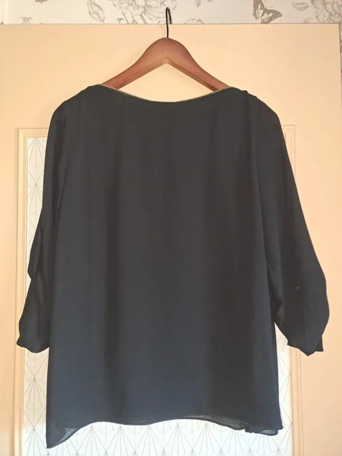 Superbe blouse Made In Italy femme noire fluide comme neuve 40/42 - photo numéro 7