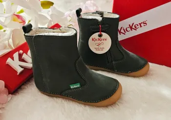 Bottes Bottines Cuir Zip Fourrées Semelle Flexible Kickers T23