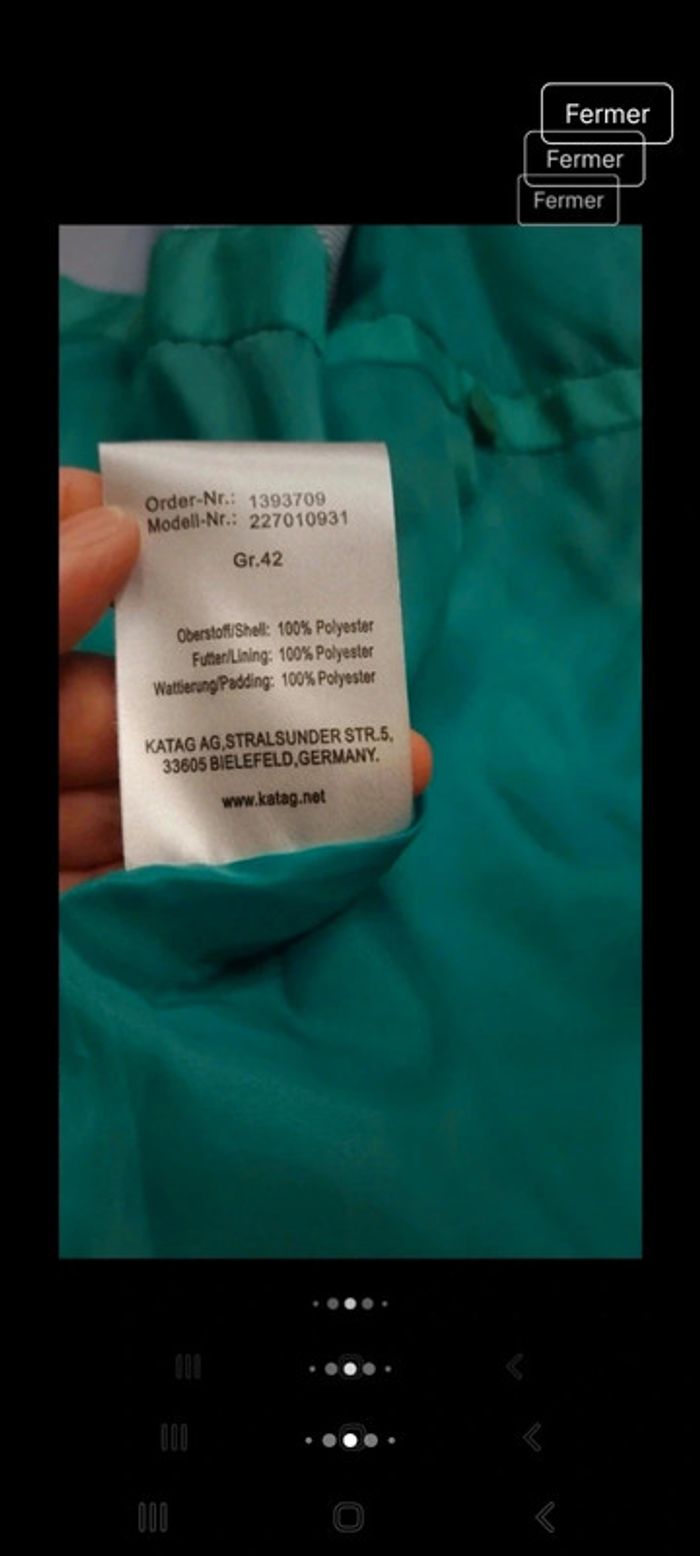 Veste coupe vent verte Clarina taille 42 - photo numéro 12