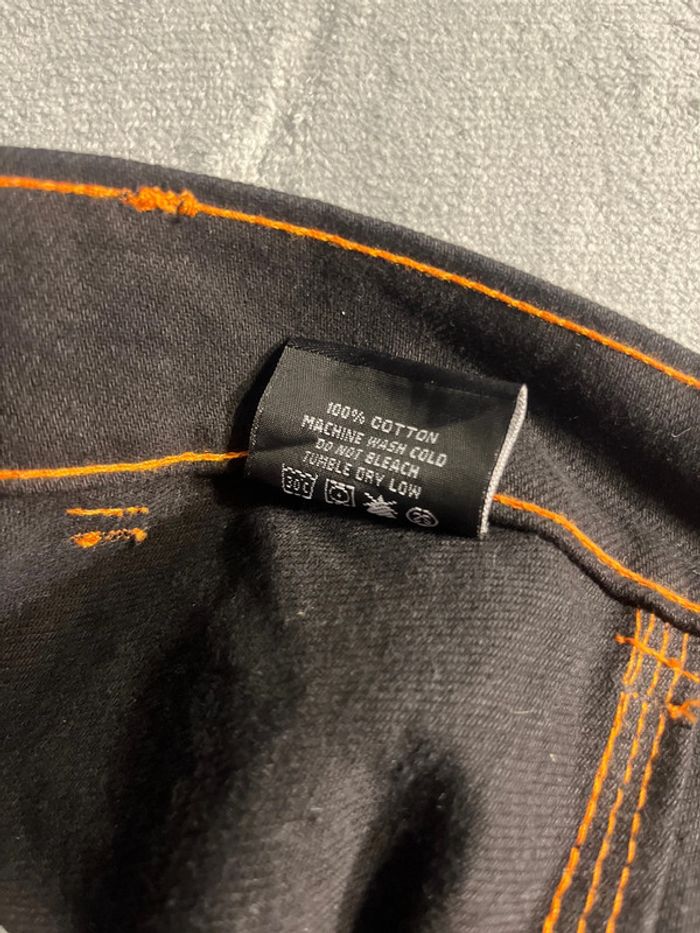 Short/Jort Stussy Black Embroidered Orange Big Logo Back – Taille L - photo numéro 8