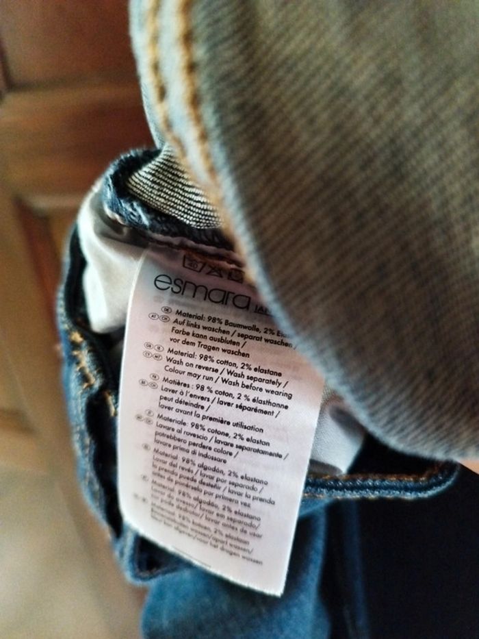 Jeans bleu foncé skinny droit patchwork L/40 - photo numéro 10