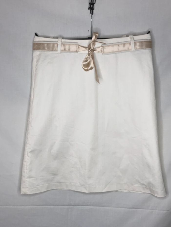 Jupe mi-longue H&M crème taille 36 38 avec ceinture très bon état - photo numéro 8