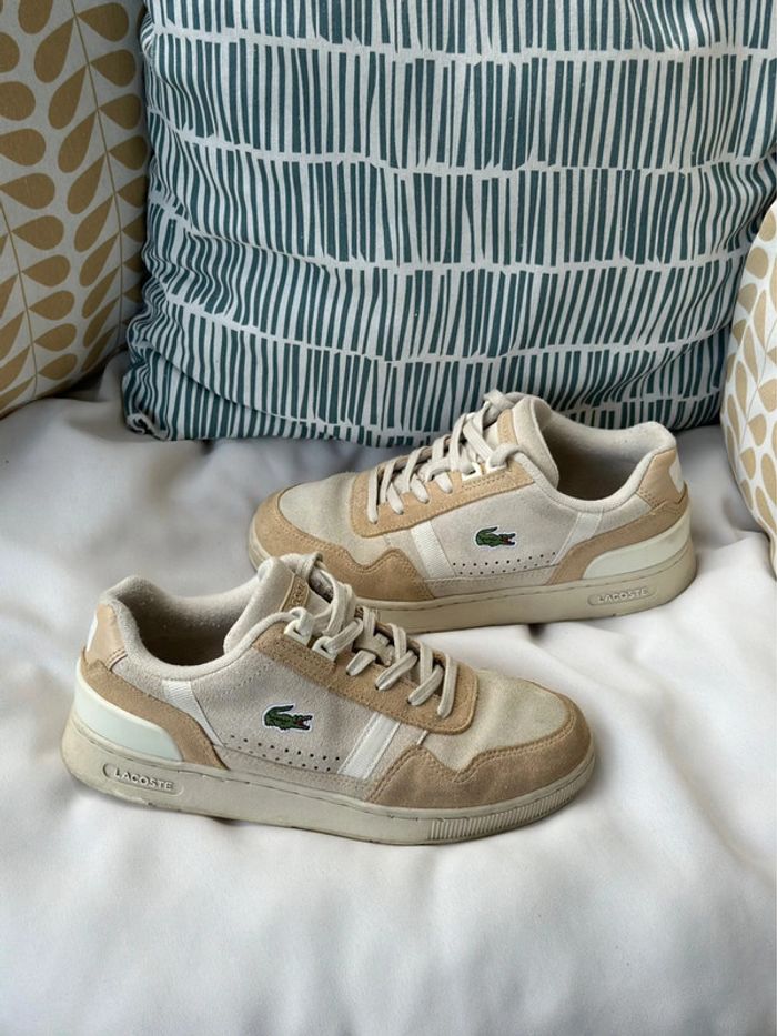 Baskets sneakers Lacoste blanches & beiges – Taille 36 - photo numéro 6