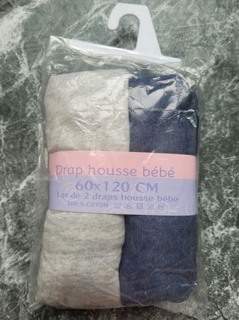 Lot de 2 draps housse lit bébé