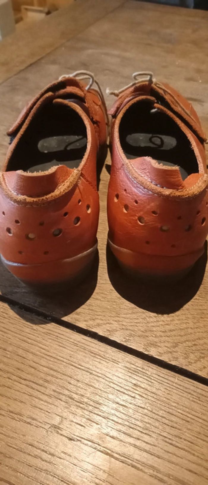 Chaussures cuir orange rouille - photo numéro 5
