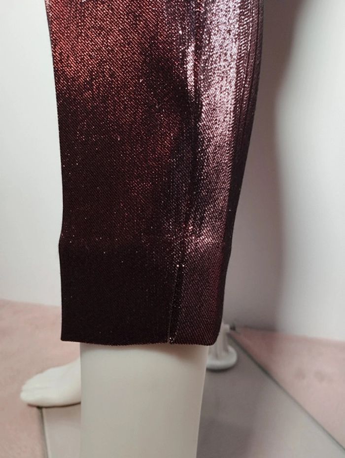 Pantalon Promod taille 36 coupe cigarette métallisé - photo numéro 4