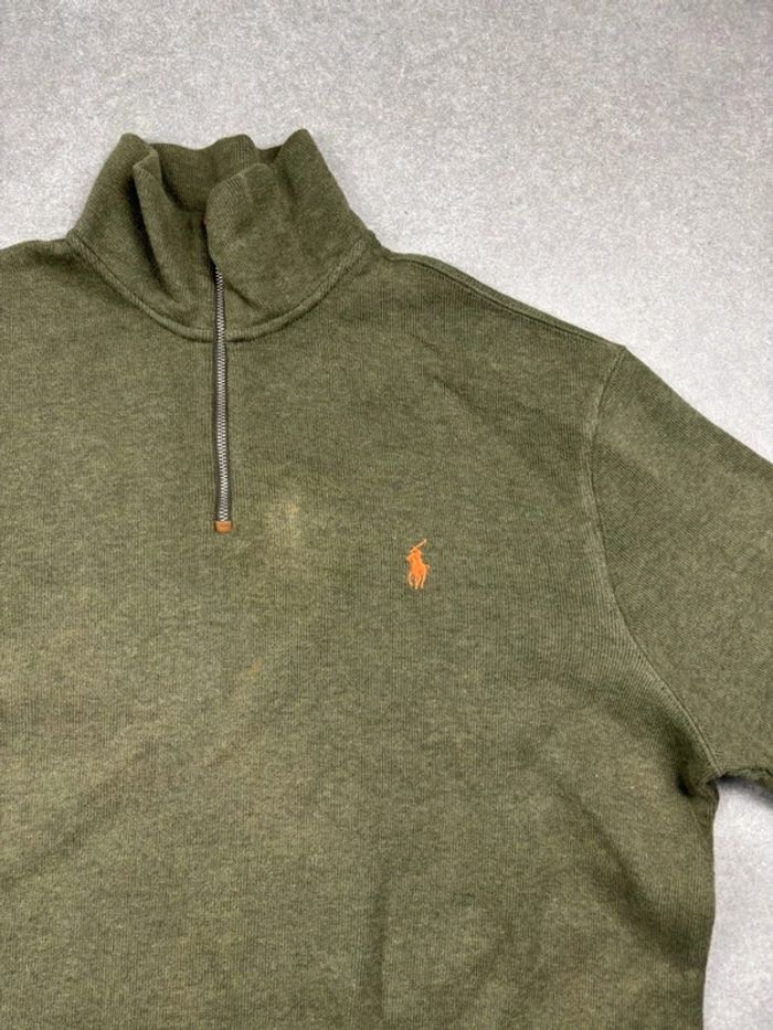 Pull d’hiver half zip 1/4 zip Ralph Lauren vert semi zip taille L - photo numéro 5