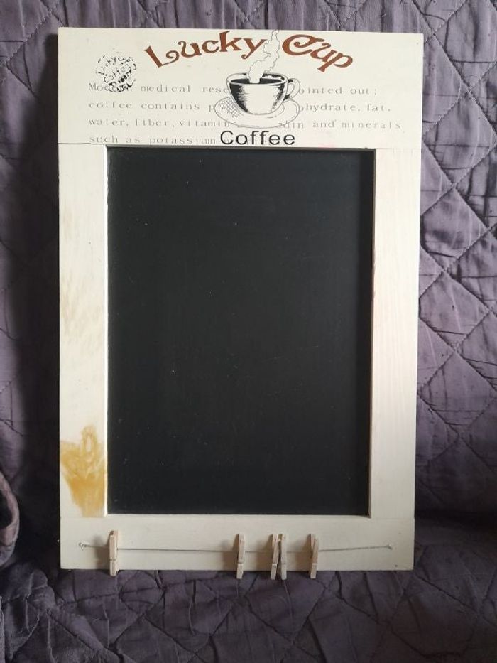 Tableau ardoise avec 5 pinces à linge