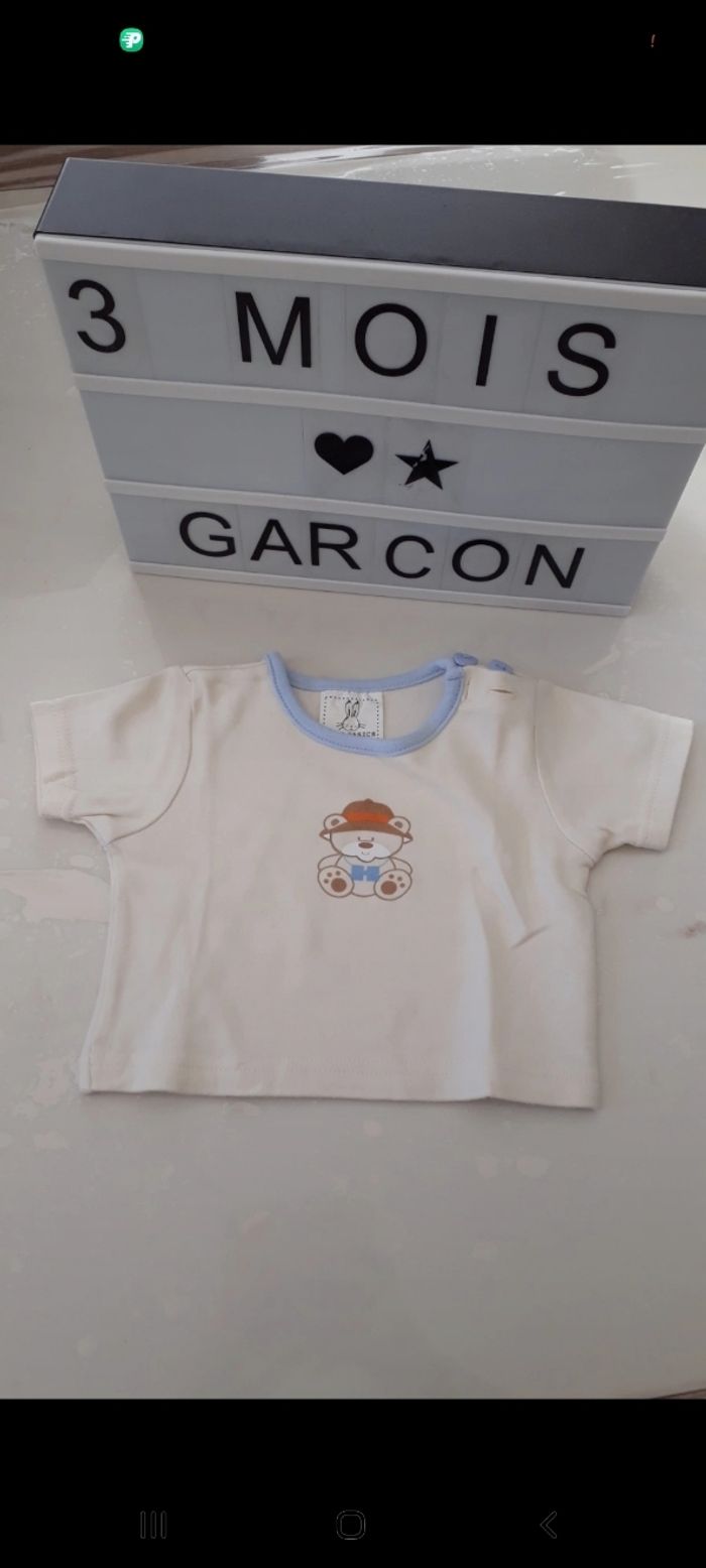 Tee shirt blanc ourson