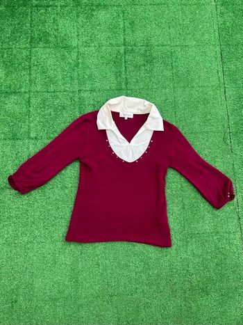 Pull col lavallière strass bordeaux Affinités taille S