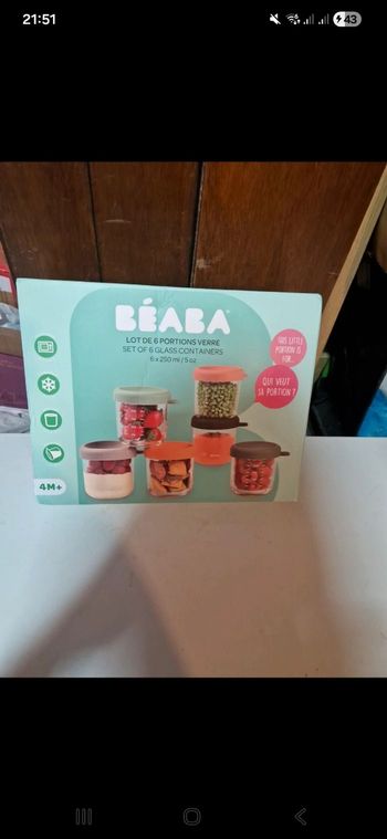 Lot de pots en verre beaba