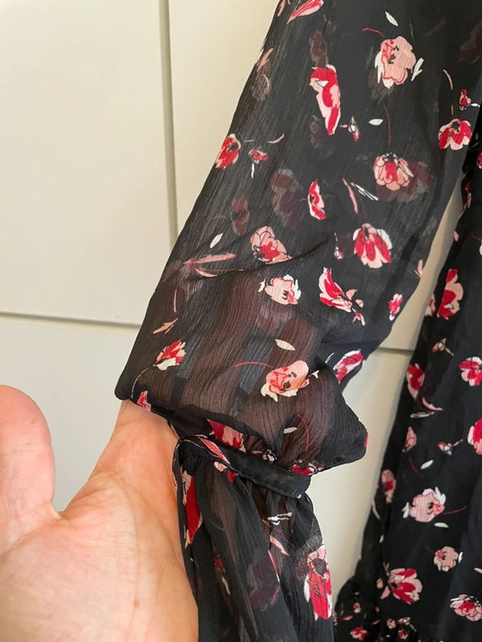 Robe mi-longue noire fleurie taille S Orsay - photo numéro 5