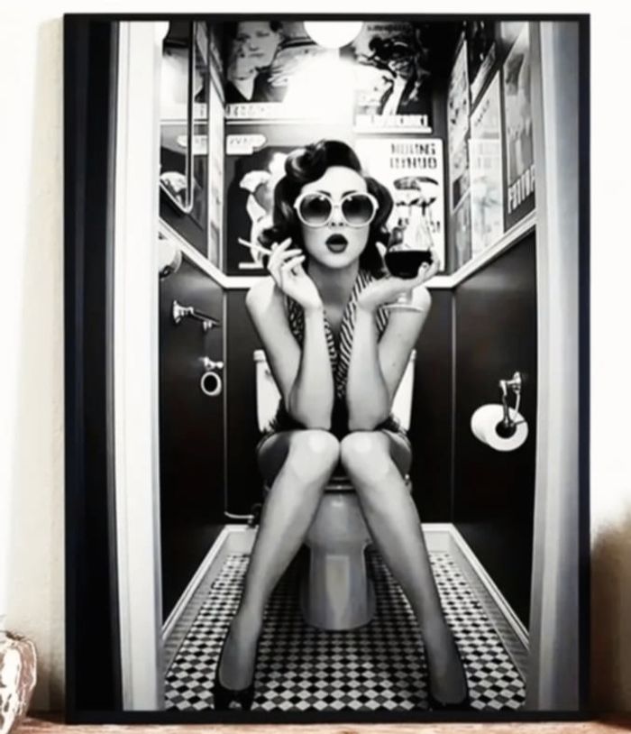 Cadre photo deco toilette