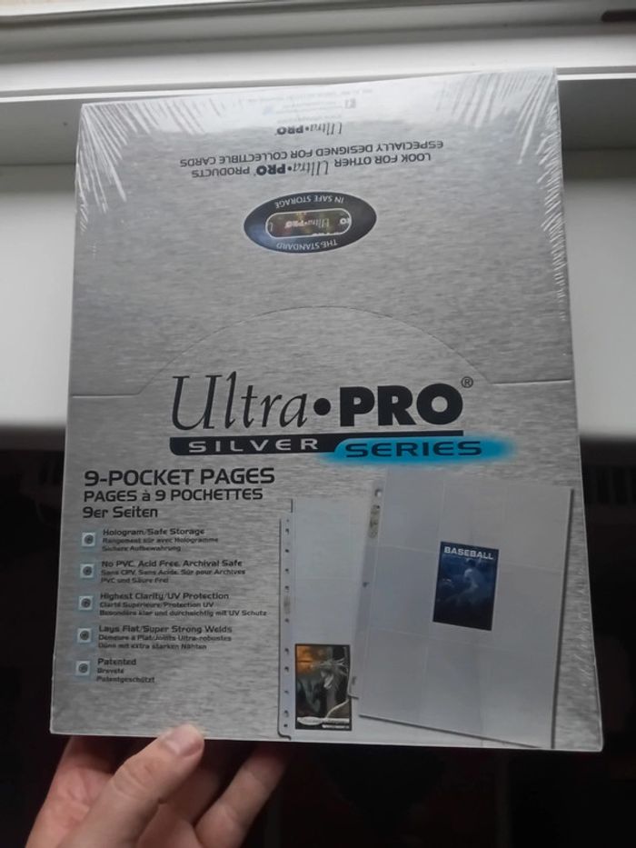 Protection carte pochette classeur ultra pro silver x100