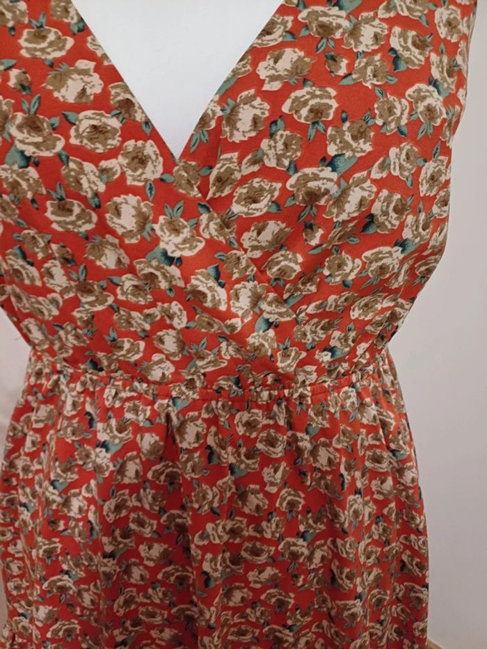 Robe rouge/orange Fleurie Shein taille L 40 - photo numéro 2