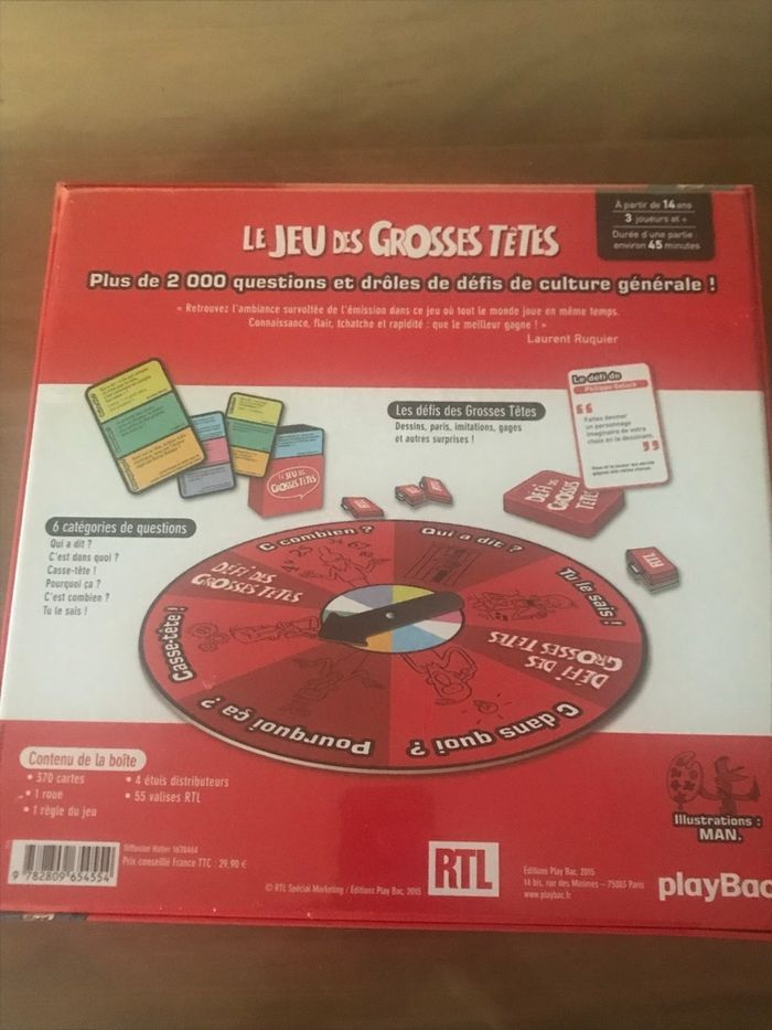 Le Jeu des Grosses Têtes RTL PlayBac NEUF - photo numéro 2
