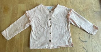 Gilet rose à pois 2 ans