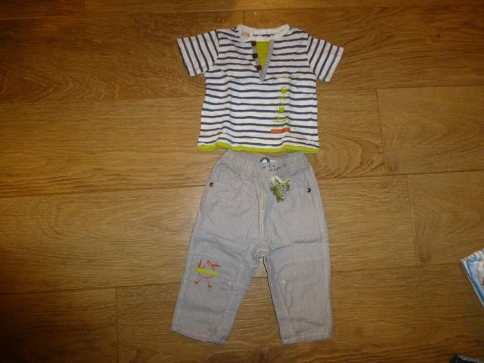 ensemble pantalon rayé + t-shirt rayé manches courtes La compagnie des petits - 6 mois